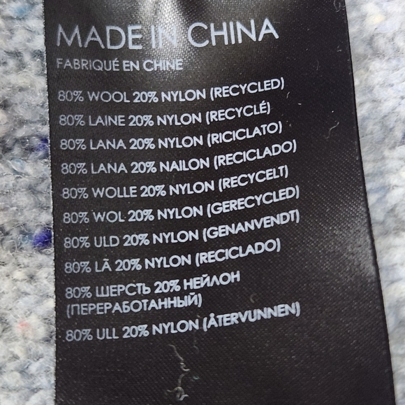 CLUB MONACO Light Blue Speckled  Wool Blend Crew Neck Sweater Large - Picture 11 of 11